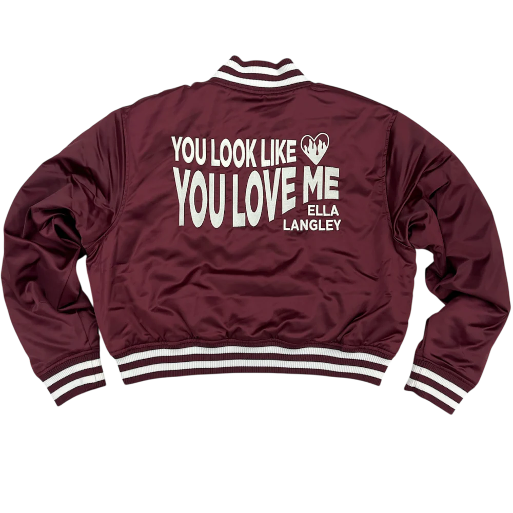 "you look like you love me" satin crop jacket - Image 2